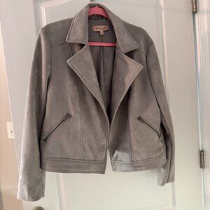 Grey Suede Moto Jacket